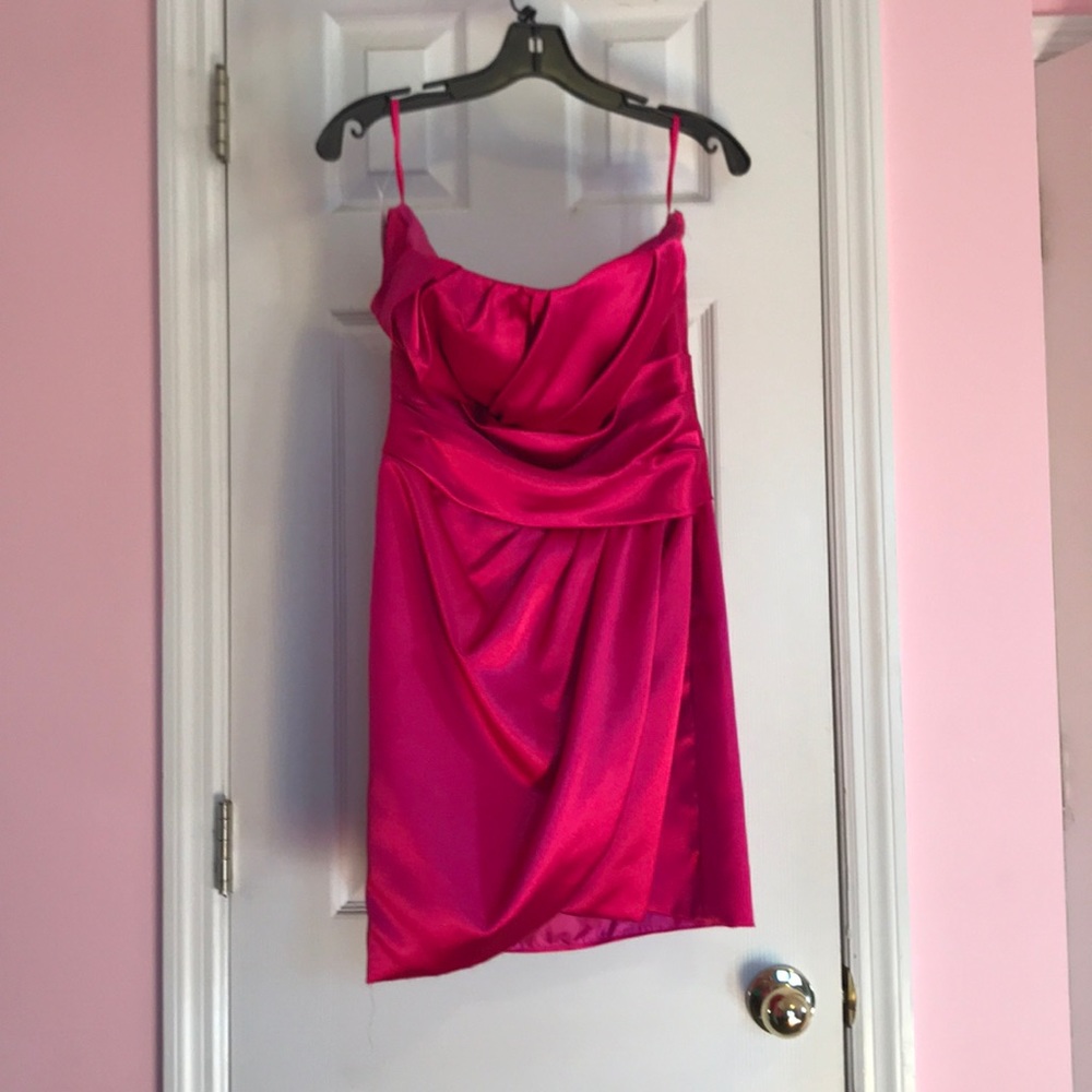 Short bright pink dress